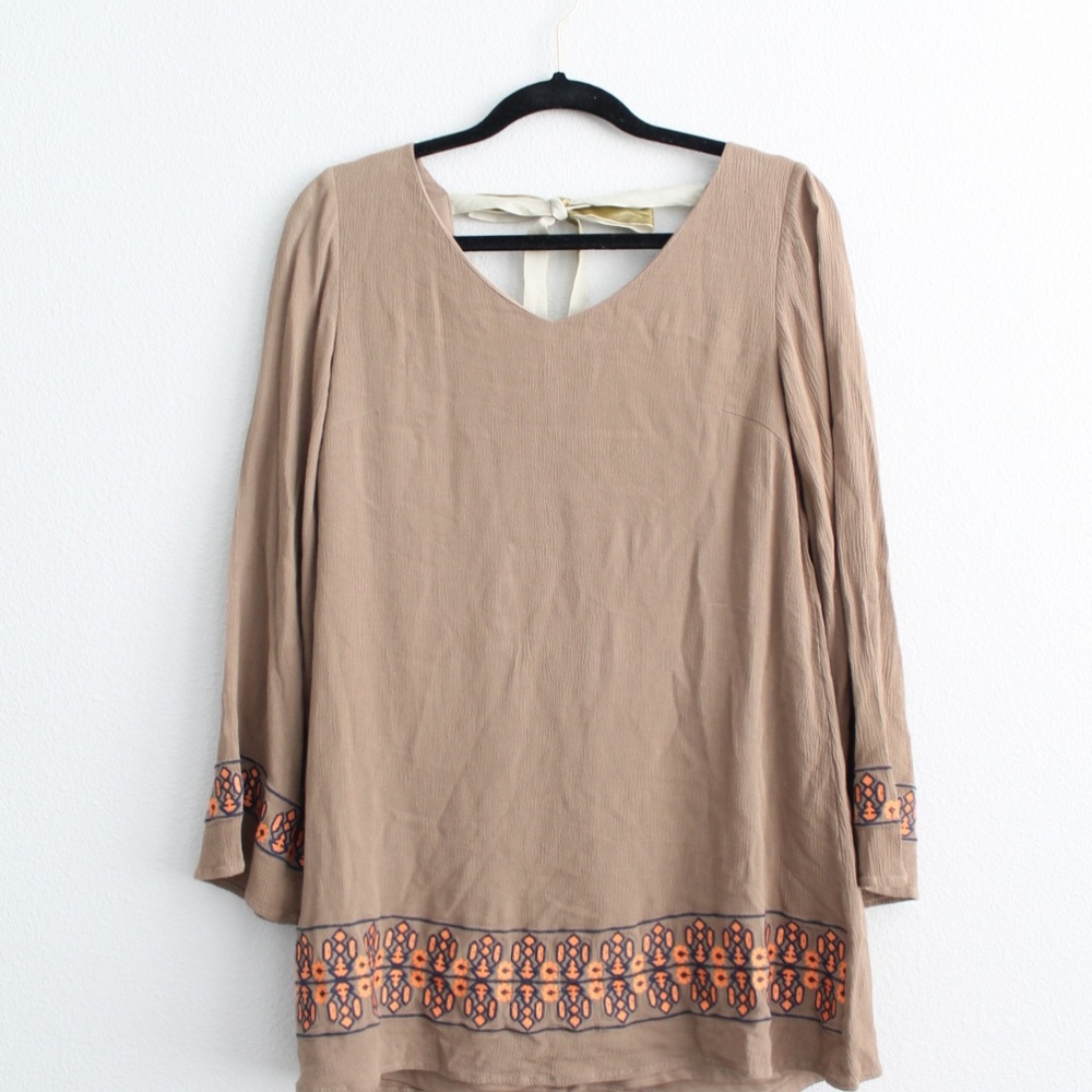 Umgee Bohemian Mini Dress Embroidery Open Back - Picture 3 of 5